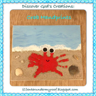 handprint craft, crab hand print