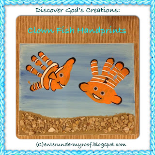 handprint craft, clown fish, hand prints