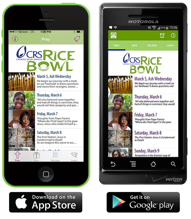 CRS Rice Bowl App Things to do for Lent Donate