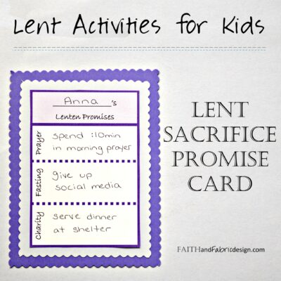 Faith and Fabric - Lent Promise Card for Kids 2