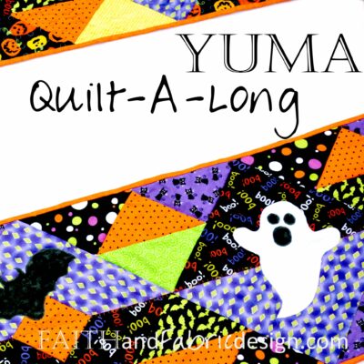 QAL: Yuma Halloween Table Runner with Pumpkin Quilting and Applique