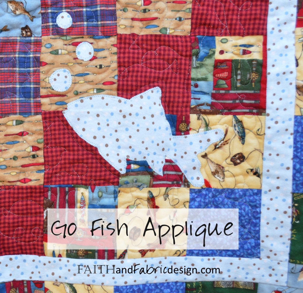 Handmade Custom Gone Fishing Themed Quilt by Songs And Stitches