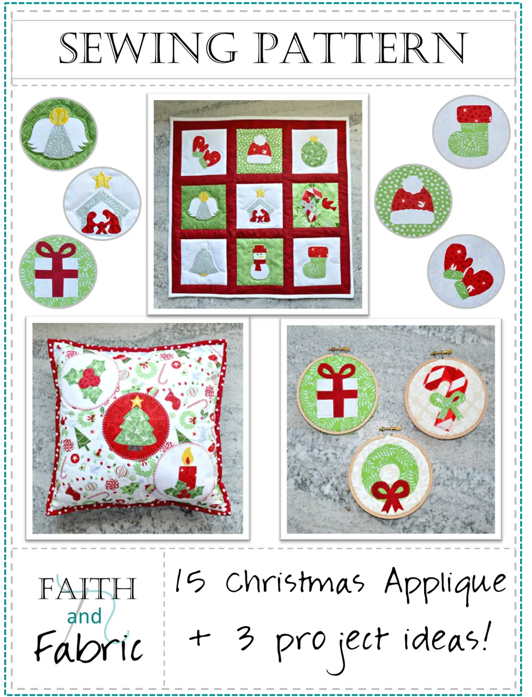Christmas Applique Quilt and Sewing Pattern Cover
