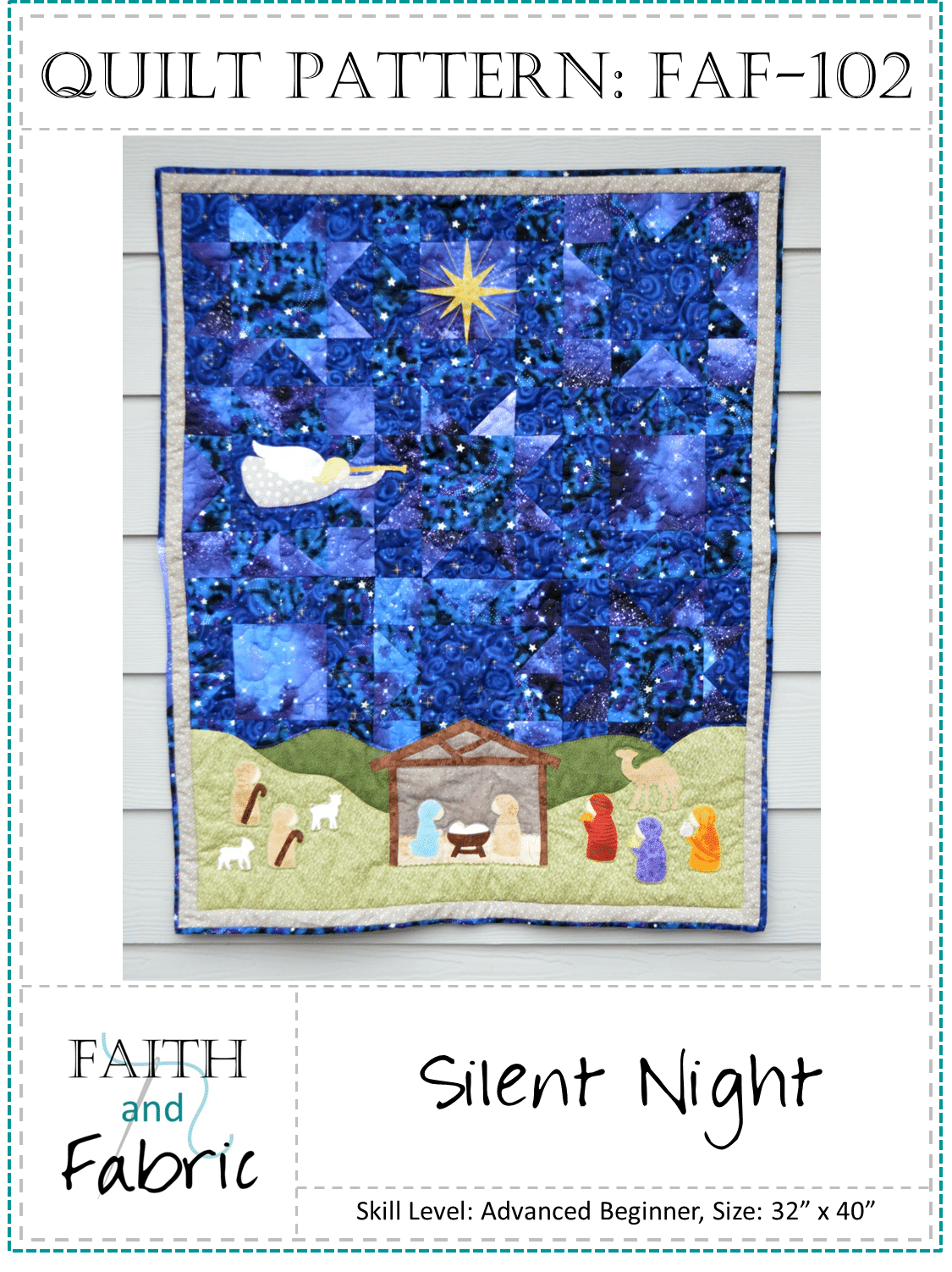 Paintbrush Studio Silent Night Christmas Cathedral Metallic 23" Fabric Panel