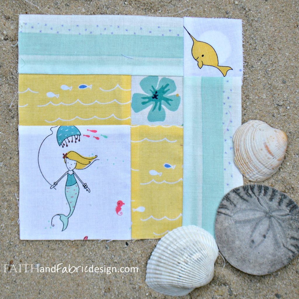 Under the Sea Quilt Block by Faith and Fabric