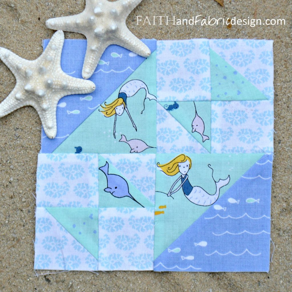Under the Sea Quilt Block by Faith and Fabric