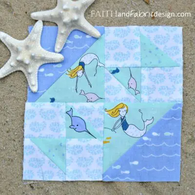 Under the Sea Quilt Block by Faith and Fabric