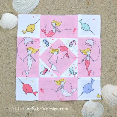 Under the Sea Quilt Block by Faith and Fabric