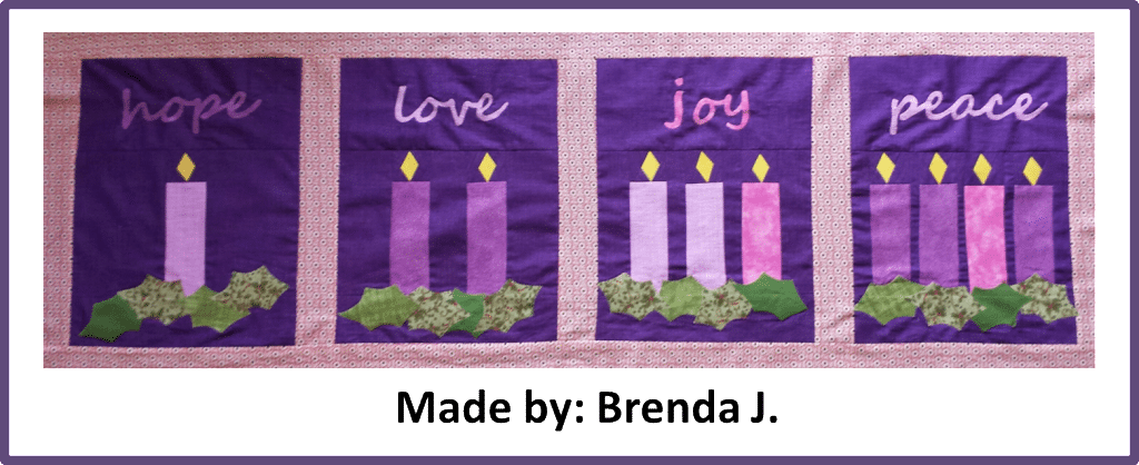 Faith and Fabric - Catholic Advent Quilt made by Brenda J