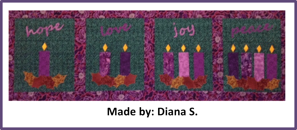 Faith and Fabric - Catholic Advent Quilt made by Diana S