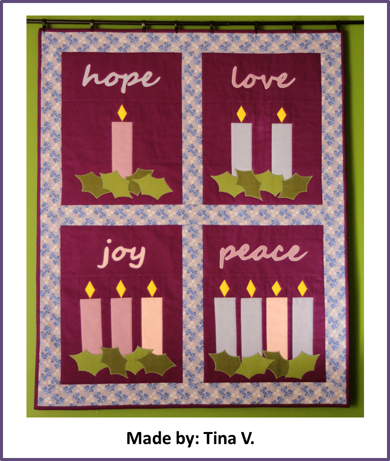 Faith and Fabric - Catholic Advent Quilt made by Tina V