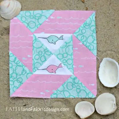Under the Sea Quilt Block by Faith and Fabric