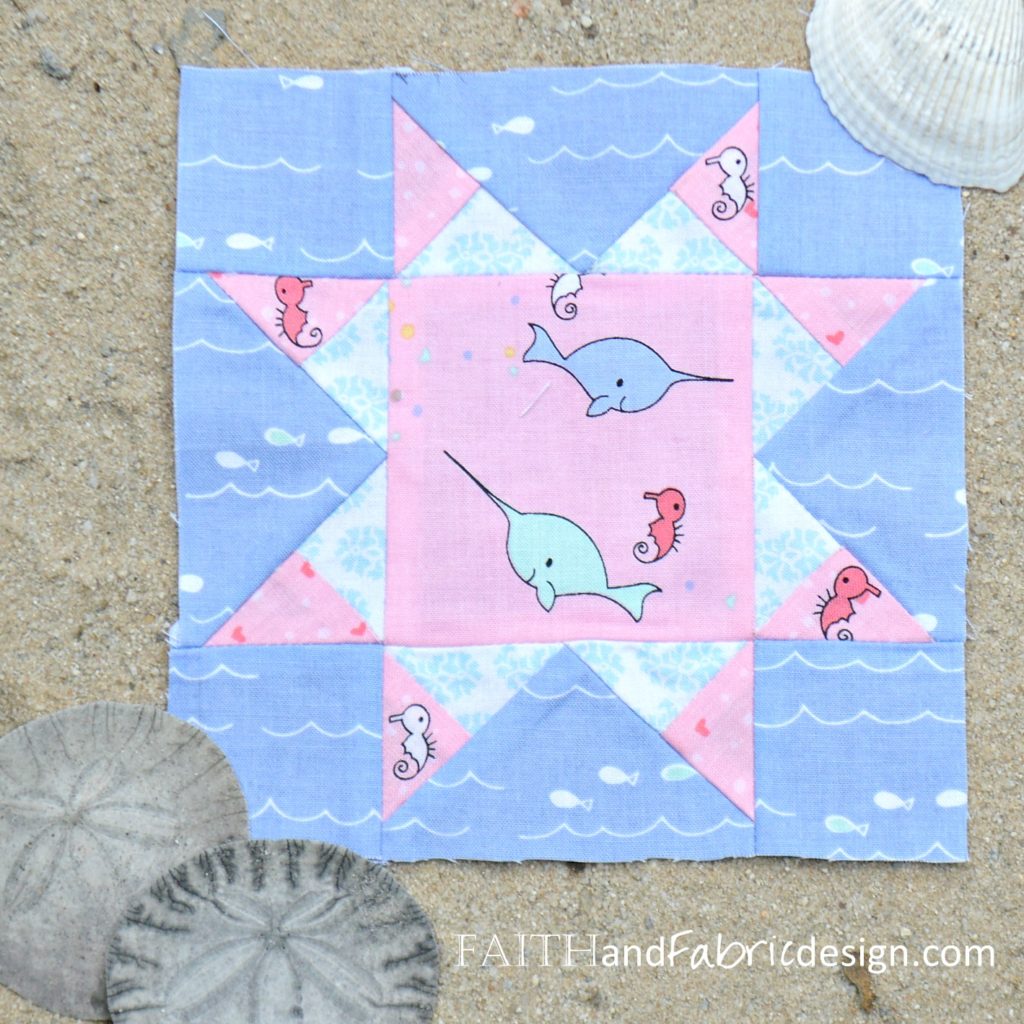 Under the Sea Quilt Block by Faith and Fabric