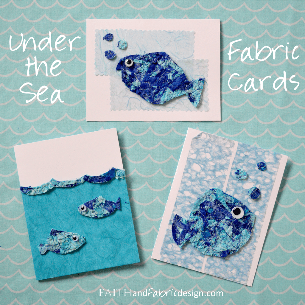 Faith and Fabric - Upcycled Fabric Cards Tutorial Ocean