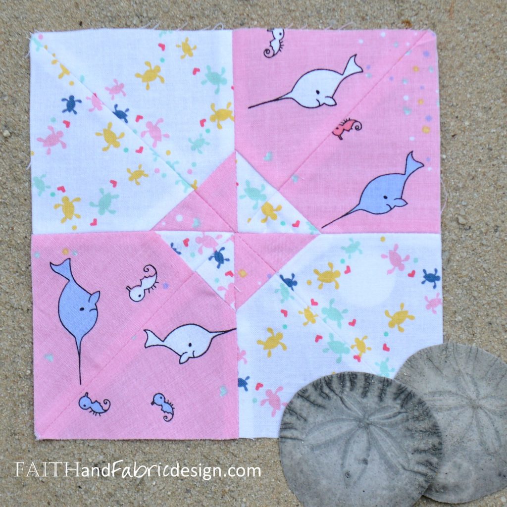 Under the Sea Quilt Block by Faith and Fabric