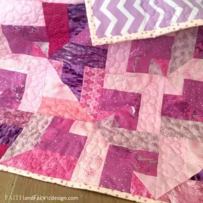 Faith and Fabric - Baby Girl Quilt 7 Square 2