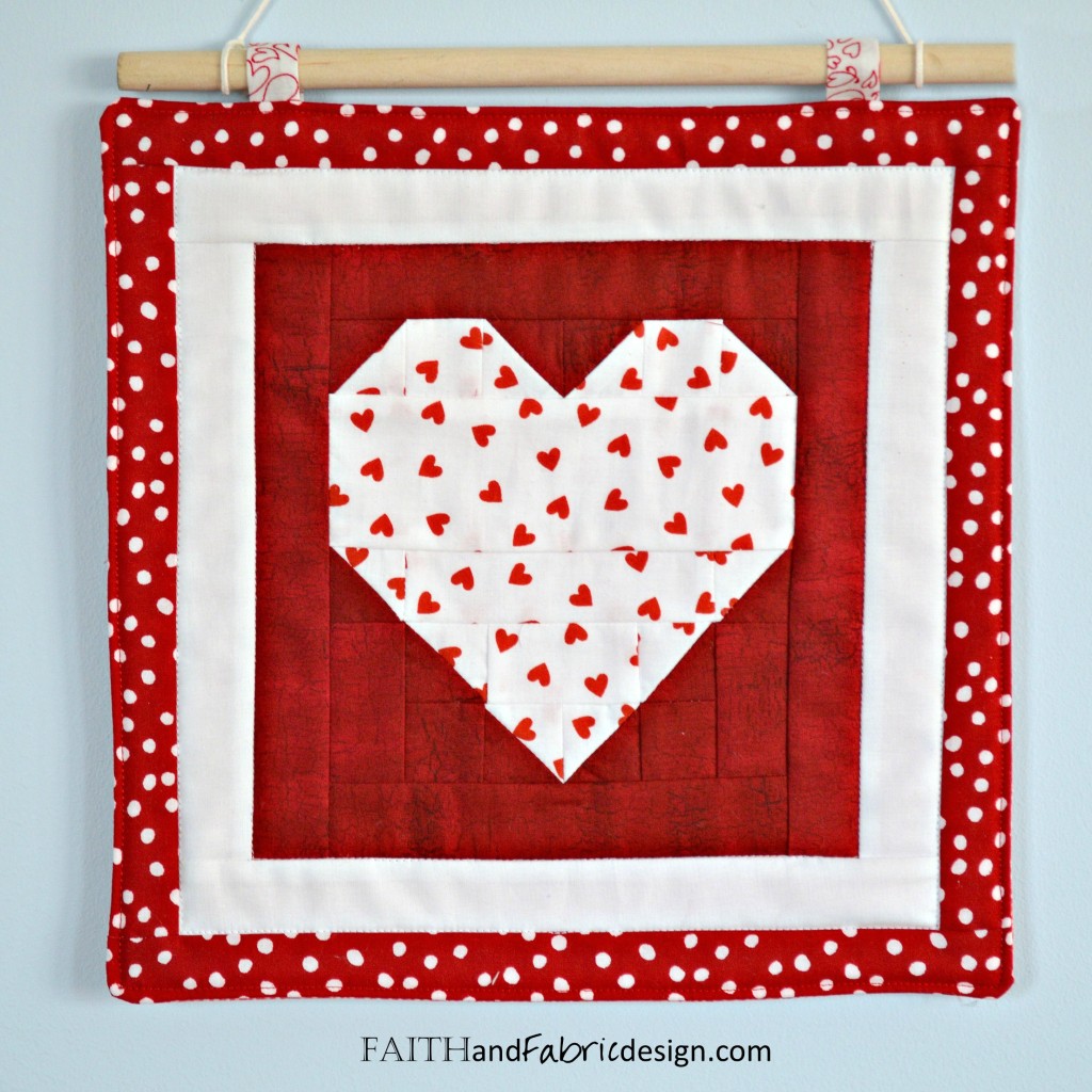 Faith and Fabric - a simple St. Valentine's Day quilt pattern that makes both a table runner and wall hanging!