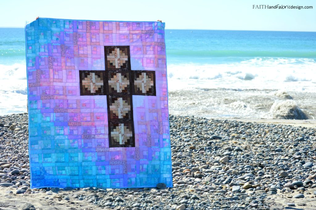 Faith and Fabric - Christian Easter Sunday Risen Quilt Logo