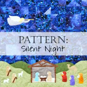 Starry blue patchwork nativity pattern cover