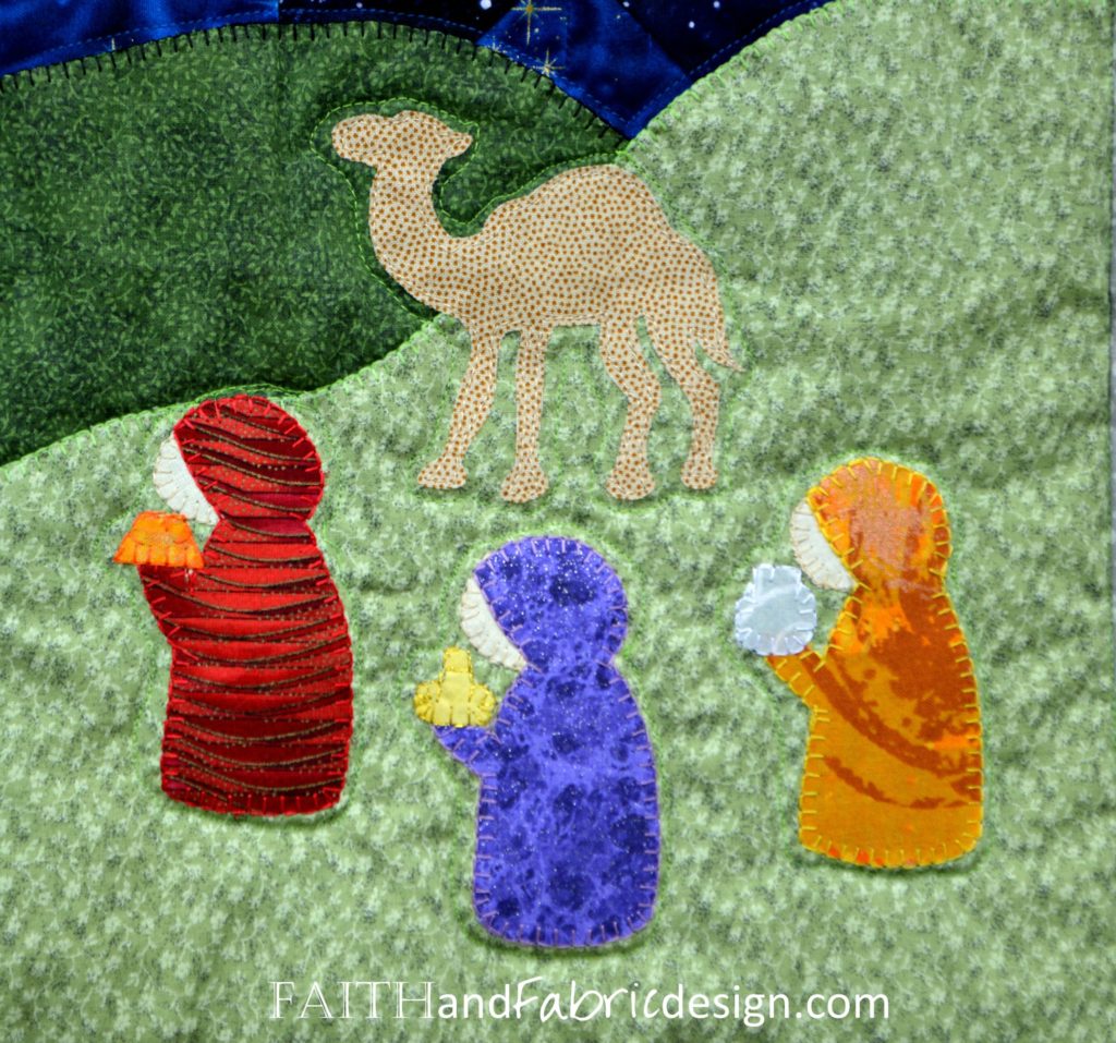 Silent Night Nativity Christmas Quilt Pattern Detail 11