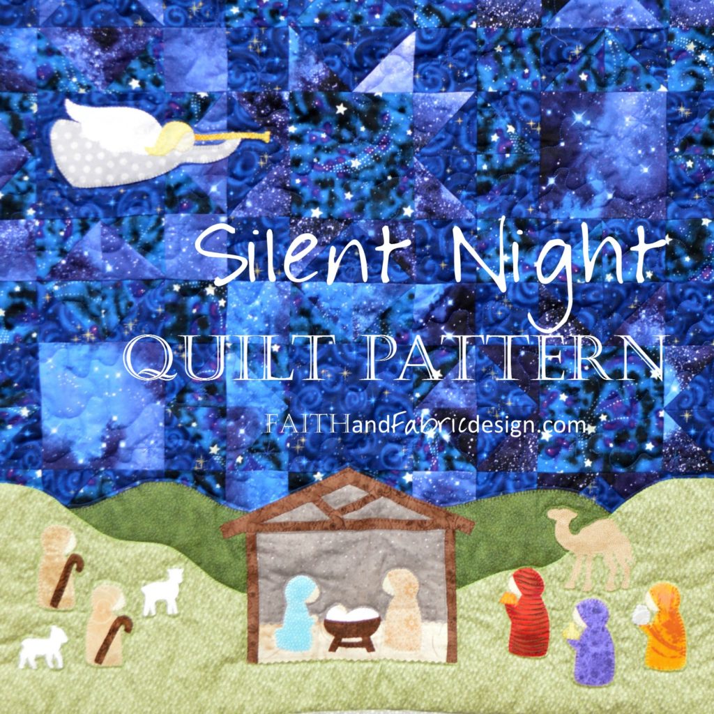 Silent Night Christmas Nativity Quilt Pattern Square