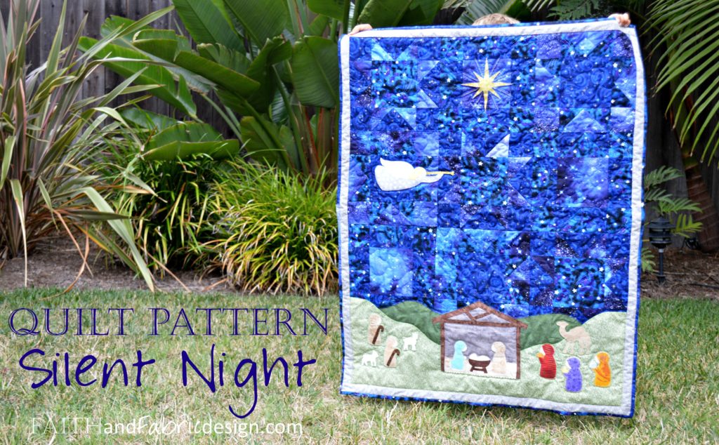 Silent Night Nativity Christmas Quilt Pattern wide