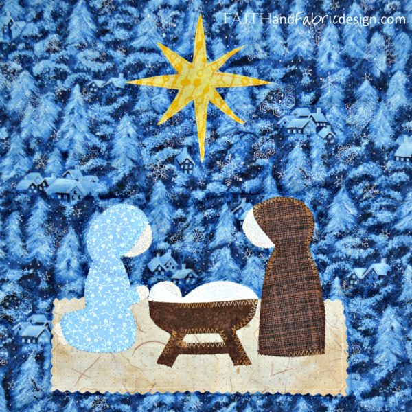12 Days of Christmas Quilt Nativity Detail