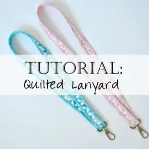 Blue and pink quilted fabric lanyards