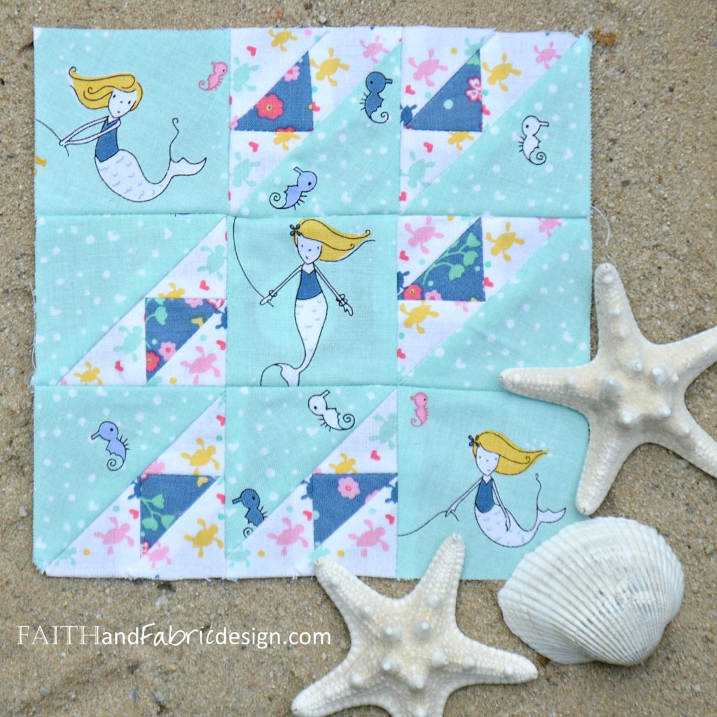 Under the Sea Quilt Block by Faith and Fabric