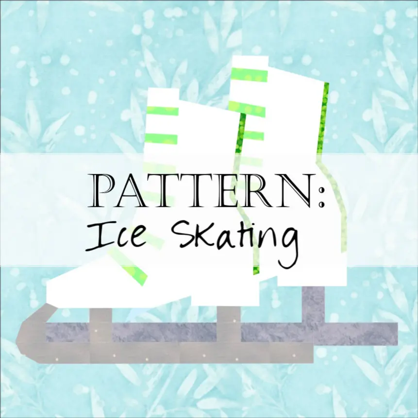 Pair of white ice skates on blue background