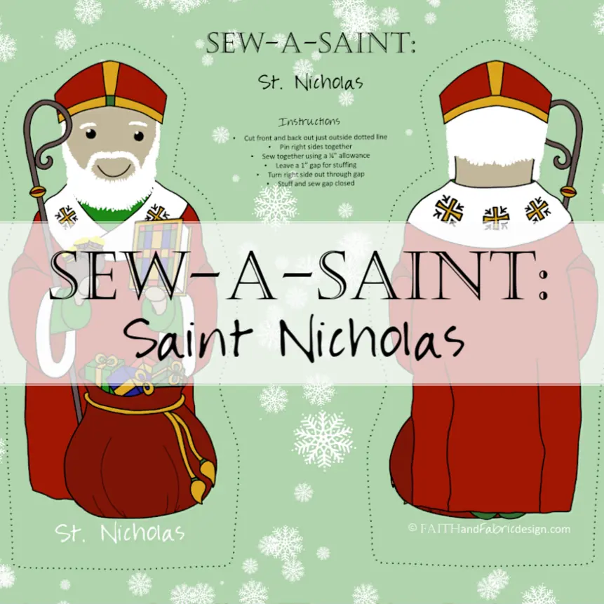 Illustrated St. Nicholas sewing pattern front and back