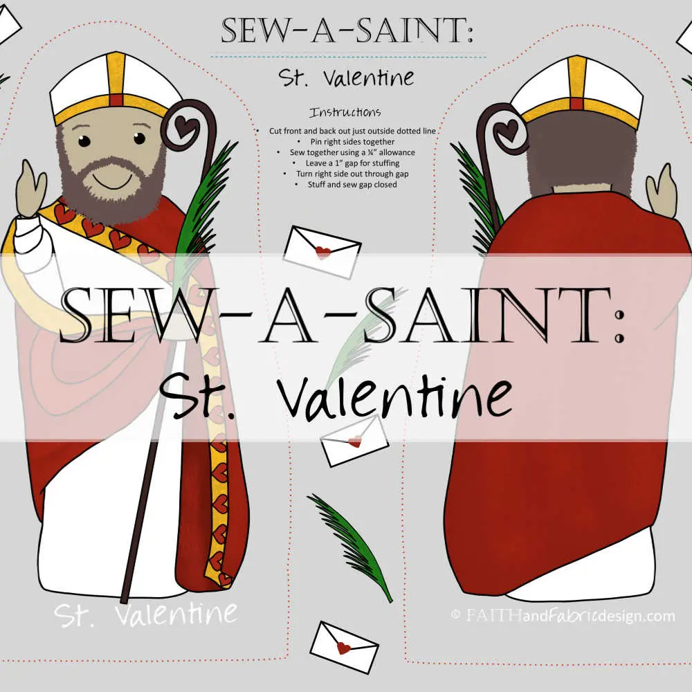 St. Valentine sewing pattern printable template