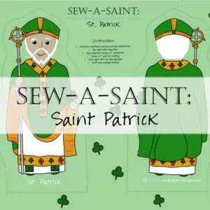 Saint Patrick sewing craft template with shamrocks
