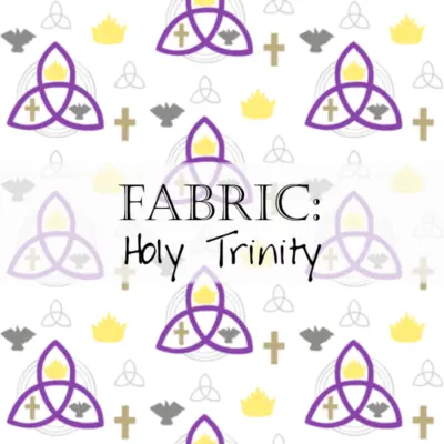 Holy Trinity fabric pattern with crosses and doves