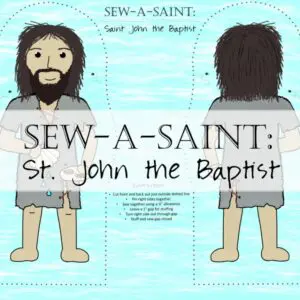 Cartoon sewing pattern of Saint John the Baptist