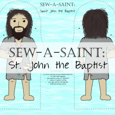 Cartoon sewing pattern of Saint John the Baptist