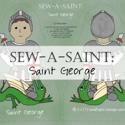 Saint George knight and dragon sewing pattern