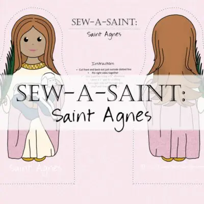Saint Agnes sewable doll pattern front and back