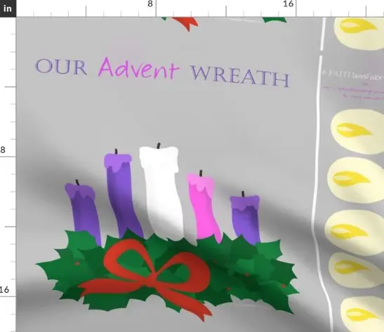 Advent wreath with four colored candles