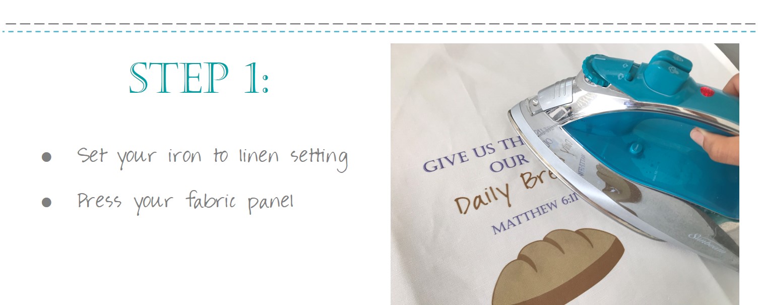 Christian Give Us This Day Our Daily Bread Bag Fabric Panel DIY Tutorial Instructions