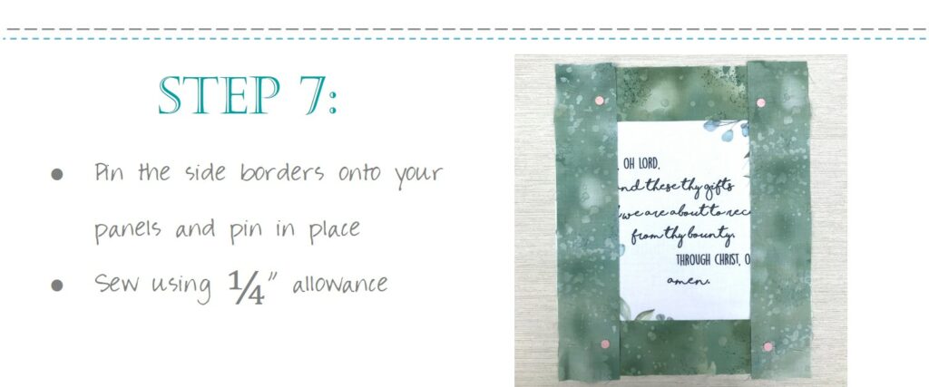 Sew Christian Placemats Set with Grace Prayer