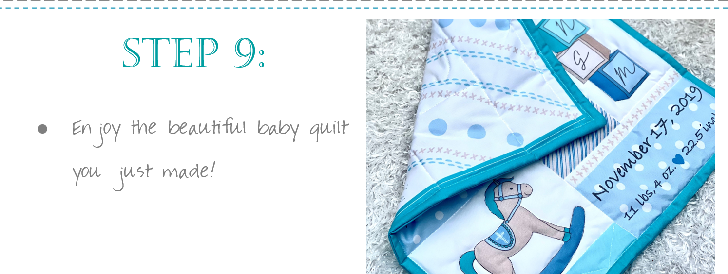 Sew a beautiful baby blanket quilt with this custom fabric - a DIY project!