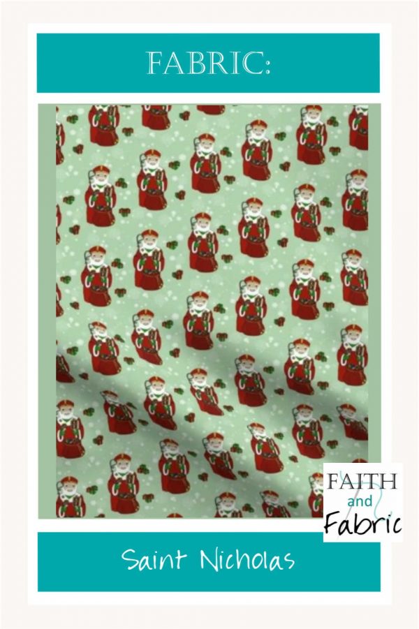 Create a beautiful Christmas sewing project with this St. Nick / Saint Nicholas fabric!