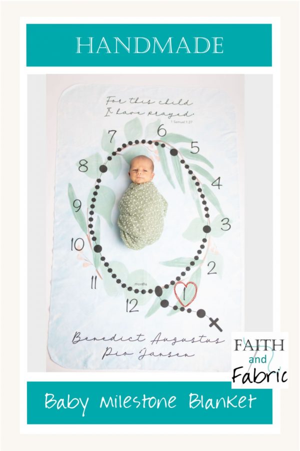 Catholic Rosary Milestone Baby Blanket 9