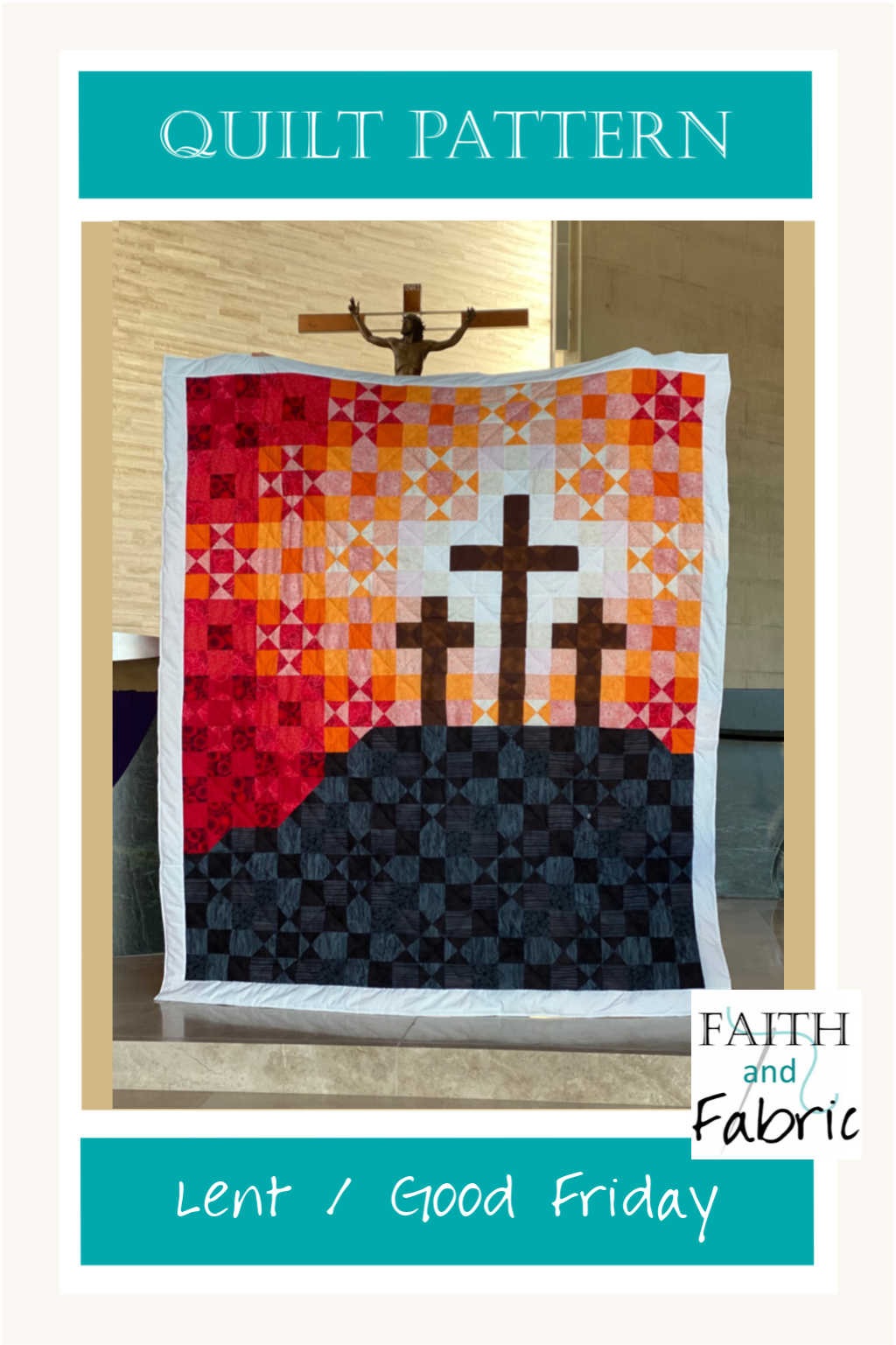 This Christian quilt pattern for Lent celebrates both the darkness and hope on that fateful Friday. The cross quilt pattern itself is one you can easily update with different colors and styles to fit the personal designs in your home or church.