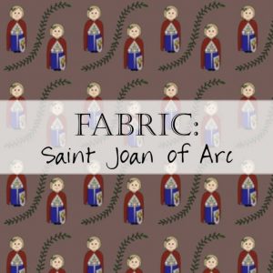 This beautiful fabric, by the yard, depicts the strength of Saint Joan of Arc!