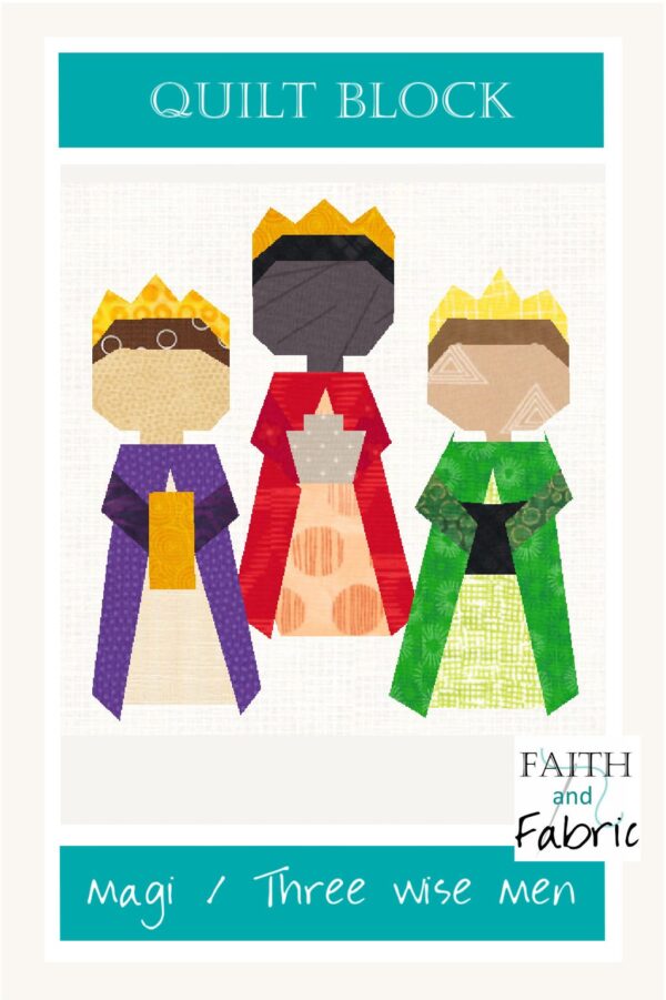 Celebrate the Three Magi / Wise Men with this Christian Christmas quilt block pattern for Epiphany!
