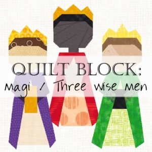 Celebrate the Three Magi / Wise Men with this Christian Christmas quilt block pattern for Epiphany!