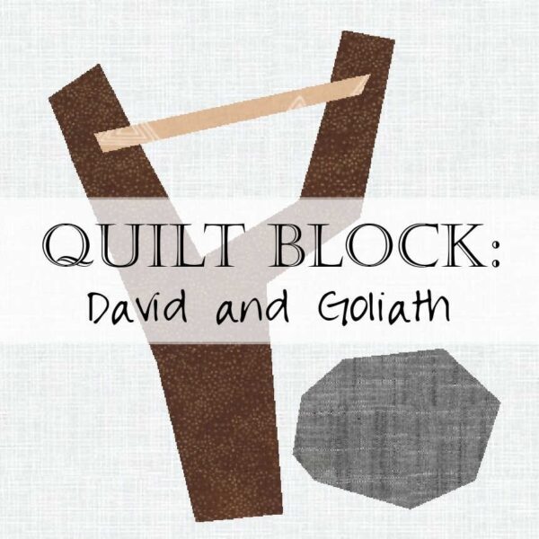 Day 15 David and Goliath Slingshot Quilt Block Scripture Sew