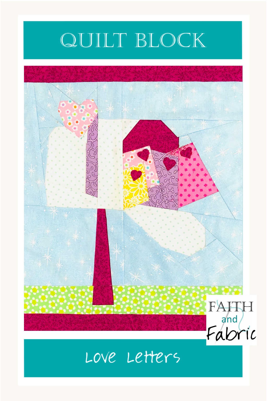 Sew an adorable quilt block pattern of these little love notes for St. Valentine's Day! This block is one in a growing series of Christian quilt blocks; this one depicts the letters of St. Paul sent to the Romans, Hebrews, and so many more.